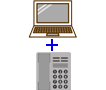 パソコンと電話の画像